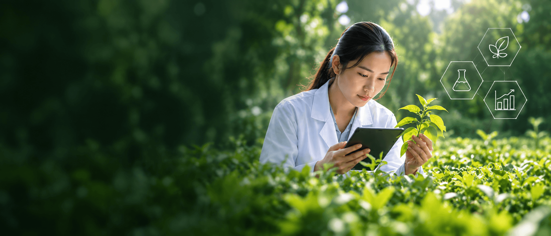 Nhà khoa học môi trường nghiên cứu cây xanh